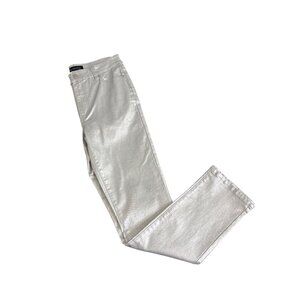 Boston Proper Women's Metallic Coated Slim Straight Jeans Size 4 NWOT